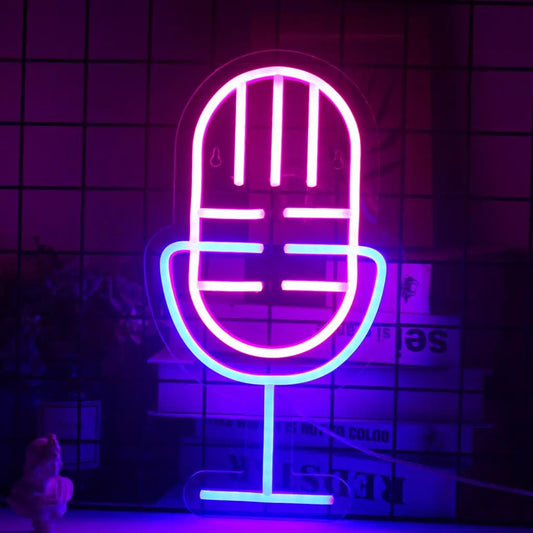 Microphone 5V Mini USB LED Neon Sign - Budget Friendly