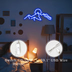 Vuoret ja auringonlasku – LED-neonkyltti (5 V USB)