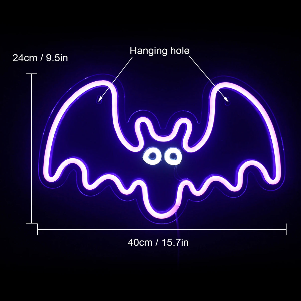 Lepakko – LED-neonkyltti (5 V USB)