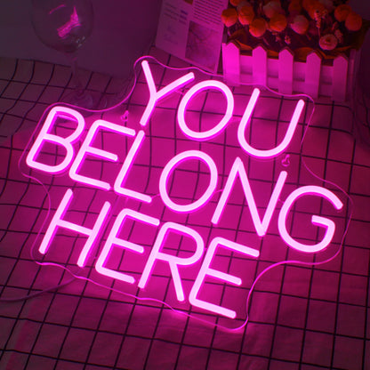 You Belong Here 5V Mini USB LED Neon Sign - Budget Friendly