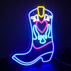 Cowboysaapas – LED-neonkyltti (5 V USB)
