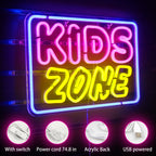KIDS ZONE – Suorakaidekehys – LED-neonkyltti (5 V USB)