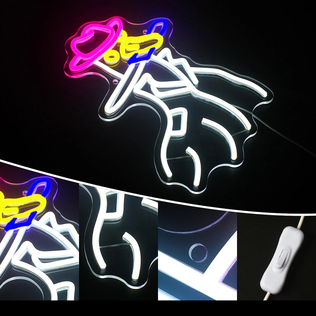 Ankka cowboyhatussa – LED-neonkyltti (5 V USB)