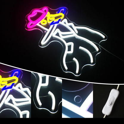 Cowboy Duck 5V Mini USB  LED Neon Sign - Budget-Friendly