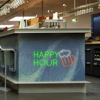 Happy Hour 5V Mini USB  LED Neon Sign - Budget Friendly