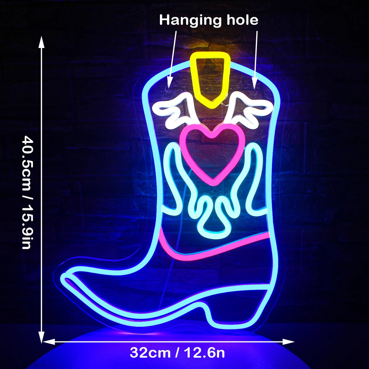 Cowboysaapas – LED-neonkyltti (5 V USB)