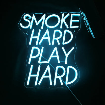 Smoke Hard Play Hard 5V Mini USB LED Neon Sign - Budget Friendly