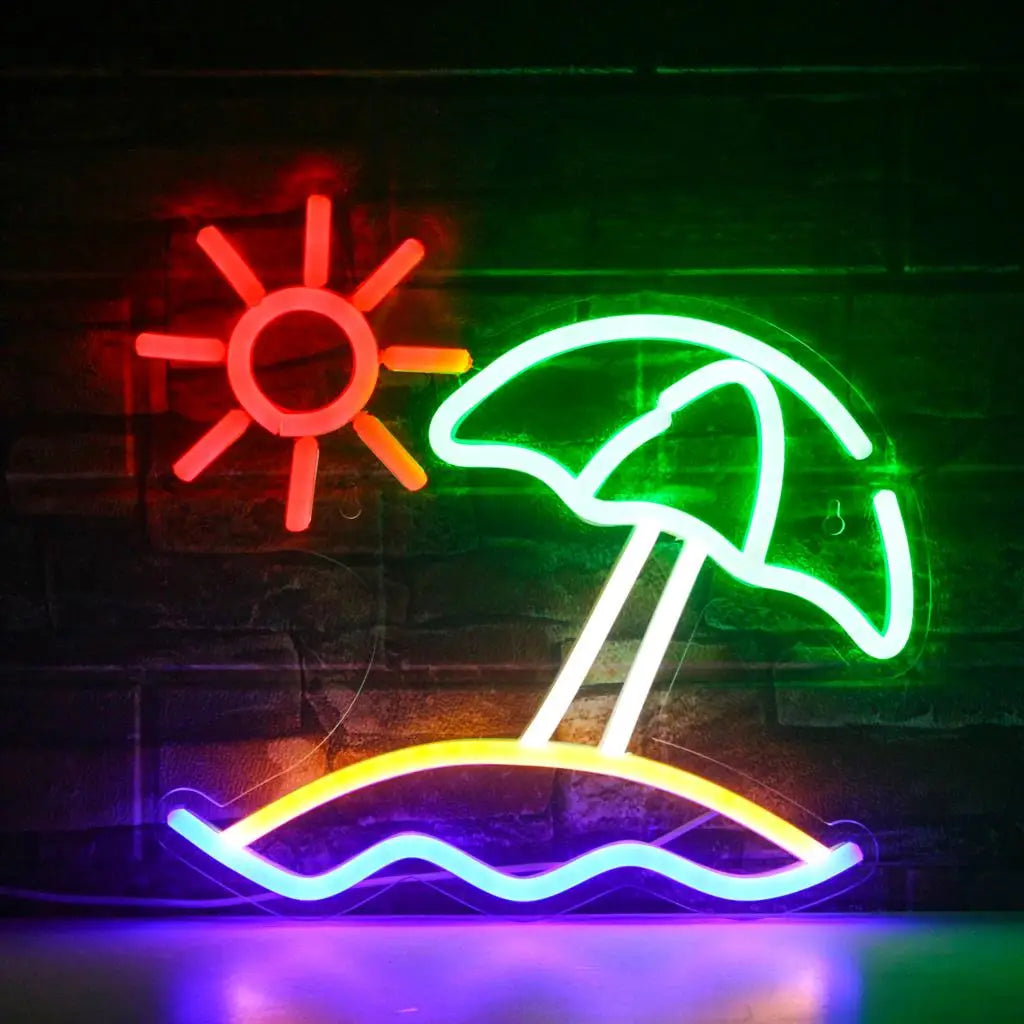 Beach Sun 5V Mini USB LED Neon Sign - Budget Friendly