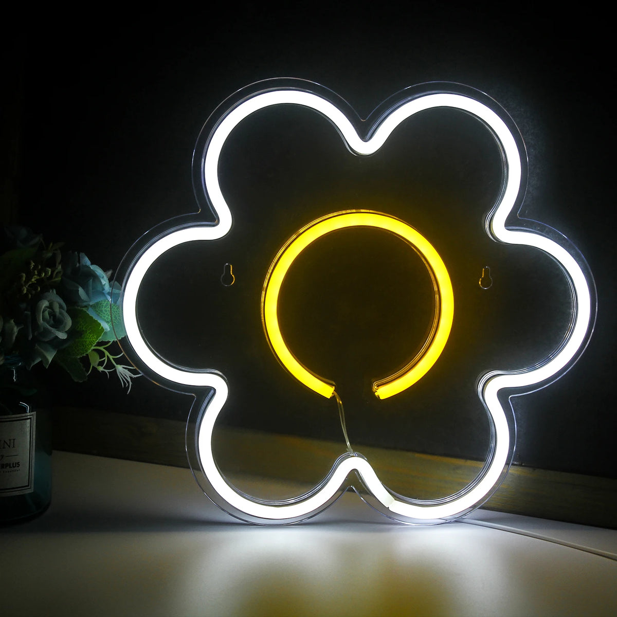 Kukka – LED-neonkyltti (5 V USB)