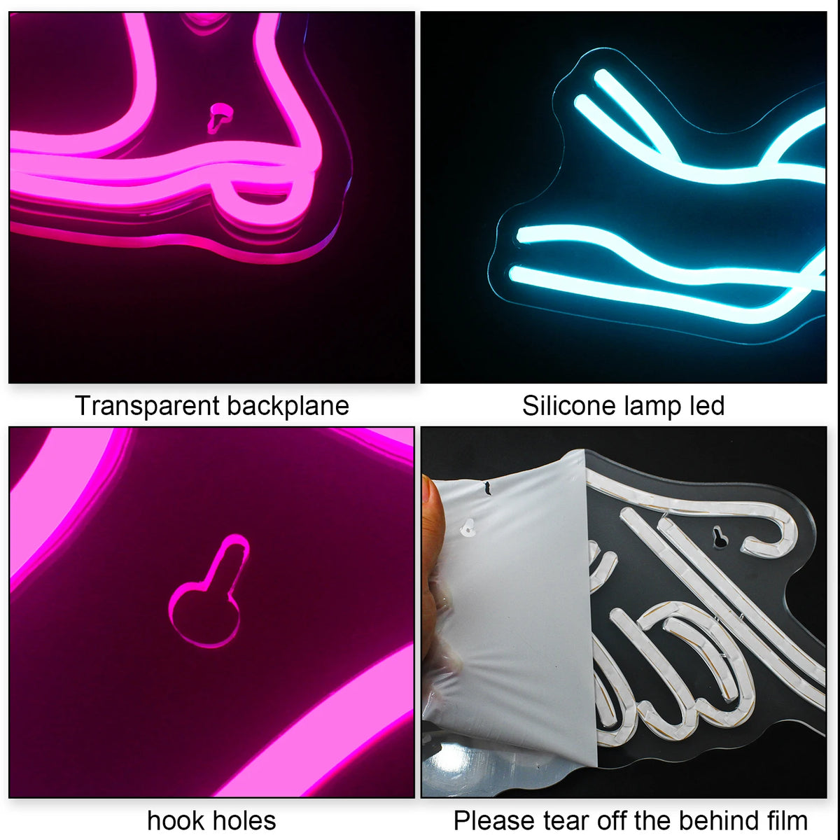 Vaaleanpunainen cowboysaapas – LED-neonkyltti (5 V USB)