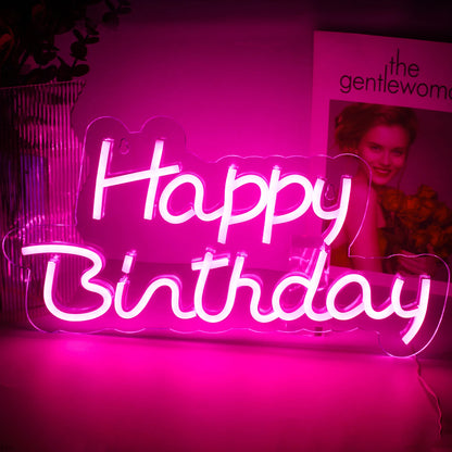 Happy Birthday 5V Mini USB LED Neon Sign - Budget Friendly