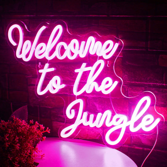 Welcome to the Jungle 5V Mini USB LED Neon Sign - Budget Friendly