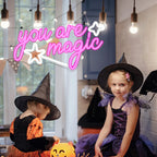 you are magic – Trollstav och stjärnor – LED-neonskylt (5 V USB)