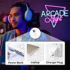 Arcade Night – Kolmiokehys – LED-neonkyltti (5 V USB)