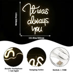 It was always you – LED-neonskylt (5 V USB)