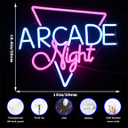Arcade Night – Kolmiokehys – LED-neonkyltti (5 V USB)