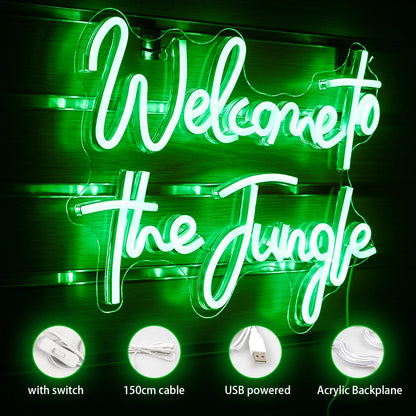 Welcome to the Jungle 5V Mini USB LED Neon Sign - Budget Friendly