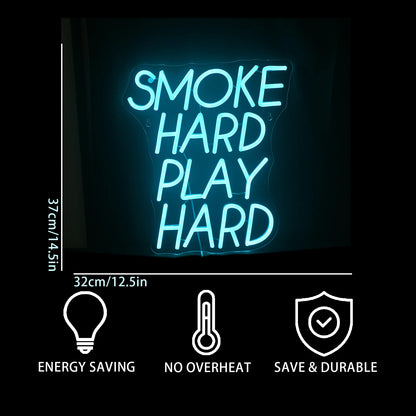 Smoke Hard Play Hard 5V Mini USB LED Neon Sign - Budget Friendly