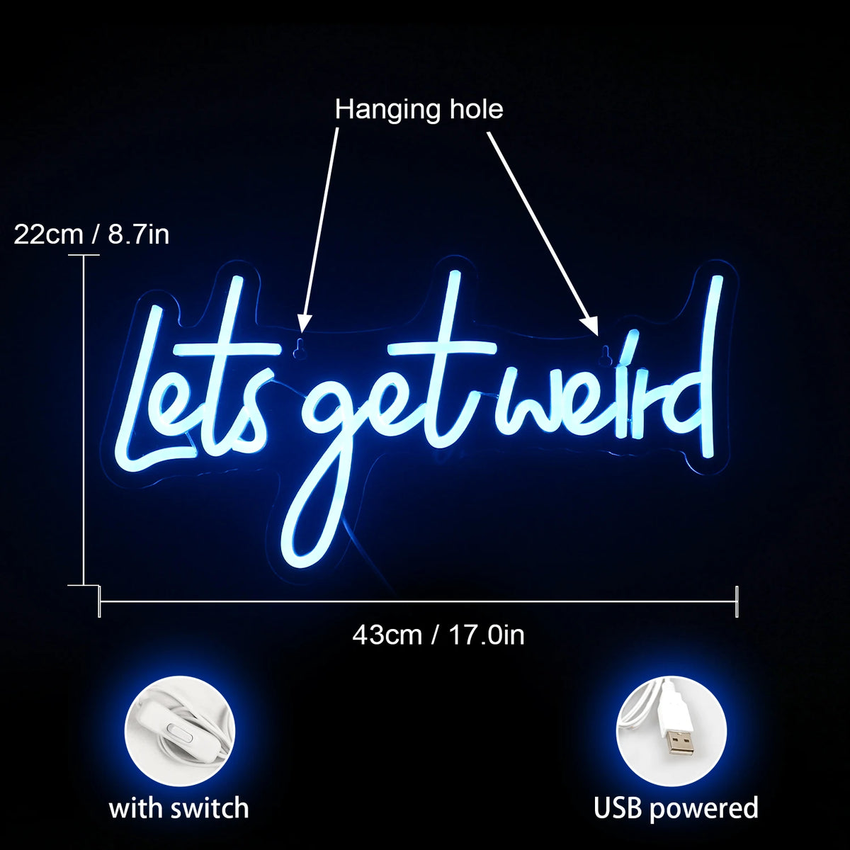 Lets Get Weird – LED-neonkyltti (5 V USB)