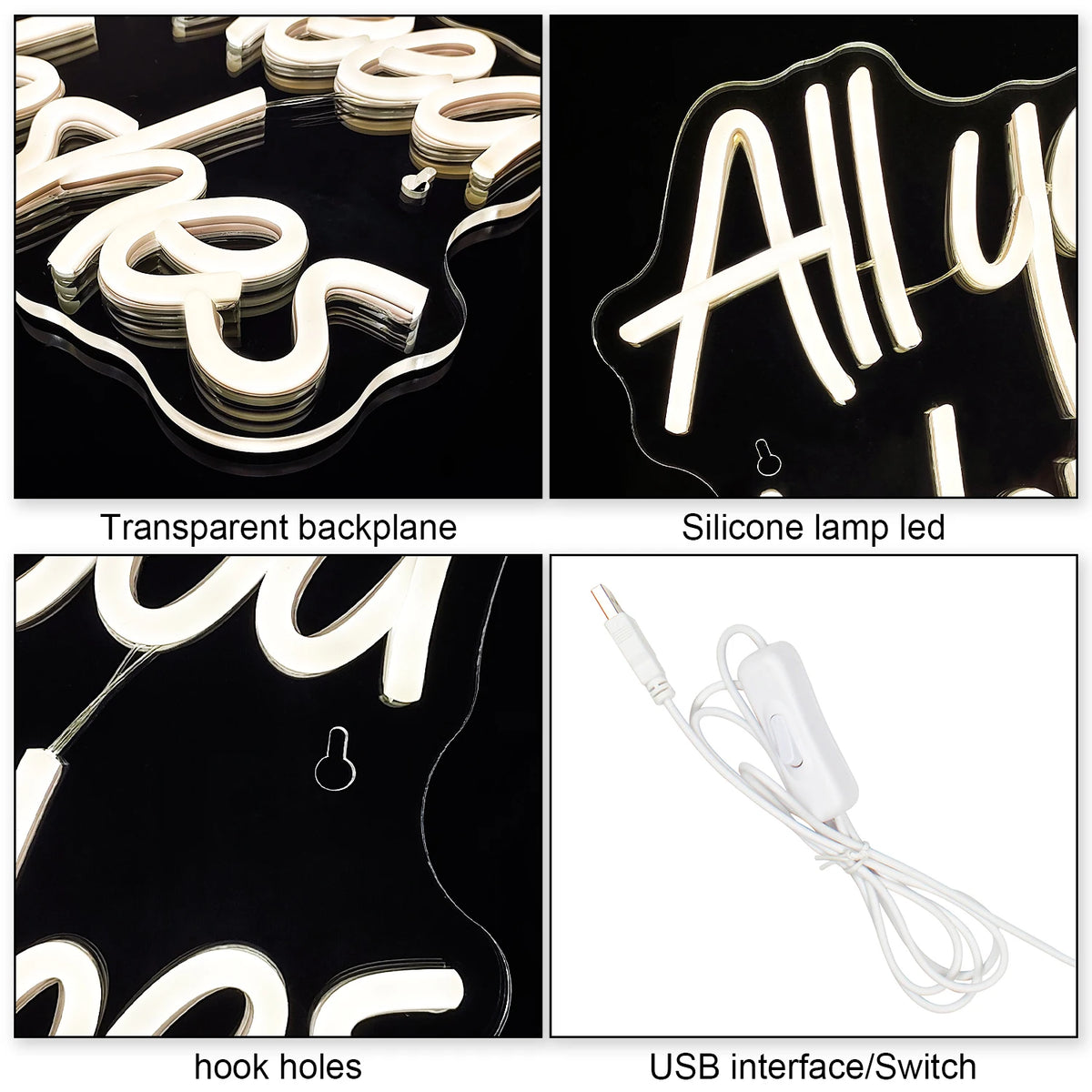 All You Need is Lashes 5V USB LED Neon Valokyltti - Edullinen