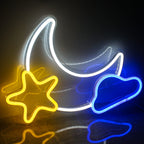 Kuu ja tähti – LED-neonkyltti (5 V USB)