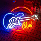 Live – Sähkökitara – LED-neonkyltti (5 V USB)