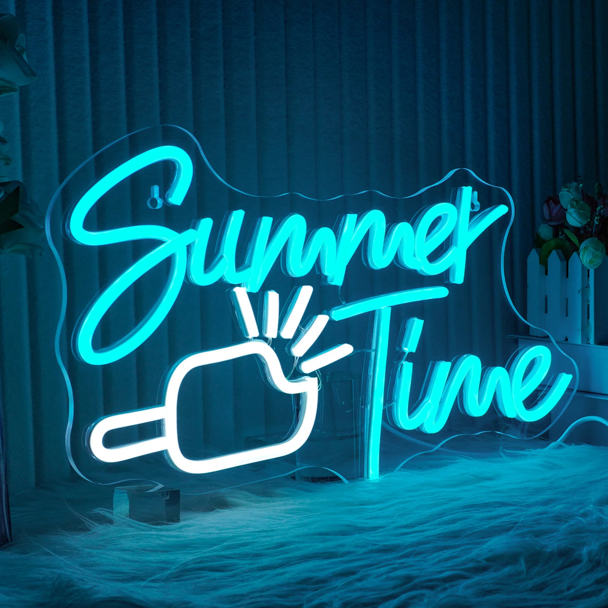 Summer Time – Jäätelö – LED-neonkyltti (5 V USB)