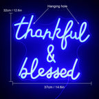 Thankful & Blessed – LED-neonskylt (5 V USB)
