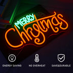 Merry Christmas – Kaunokirjoitustyyli – LED-neonkyltti (5 V USB)