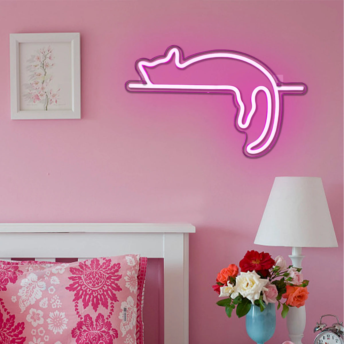 Kissa – LED-neonkyltti (5 V USB)