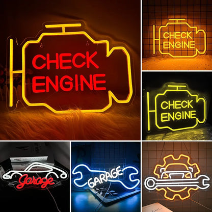 Check Engine 5V Mini USB LED Neon Sign - Budget Friendly