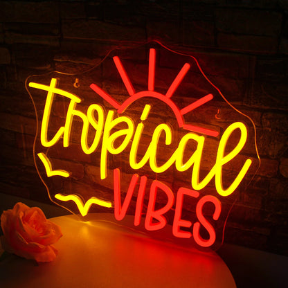 Tropical Vibes 5V USB LED Neon Sign - Budget Friendly