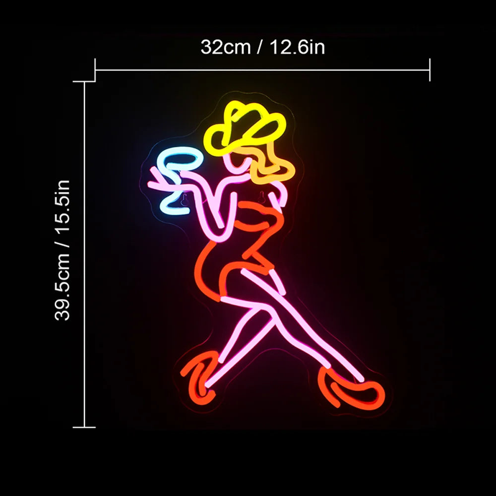 Color Sexy Woman 5V Mini USB LED Neon Sign - Budget Friendly