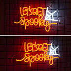 LET'S GET Spooky – Hämähäkinseitti – LED-neonkyltti (5 V USB)