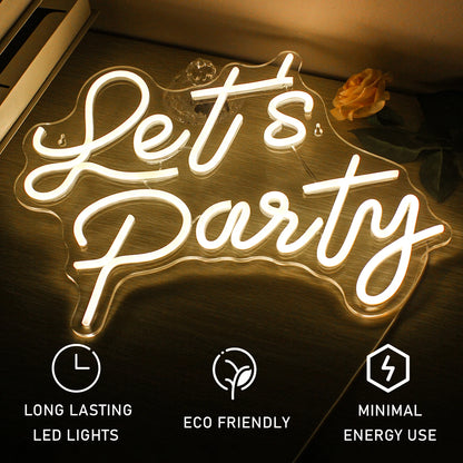 Let's Party 5V Mini USB  LED Neon Sign - Budget Friendly