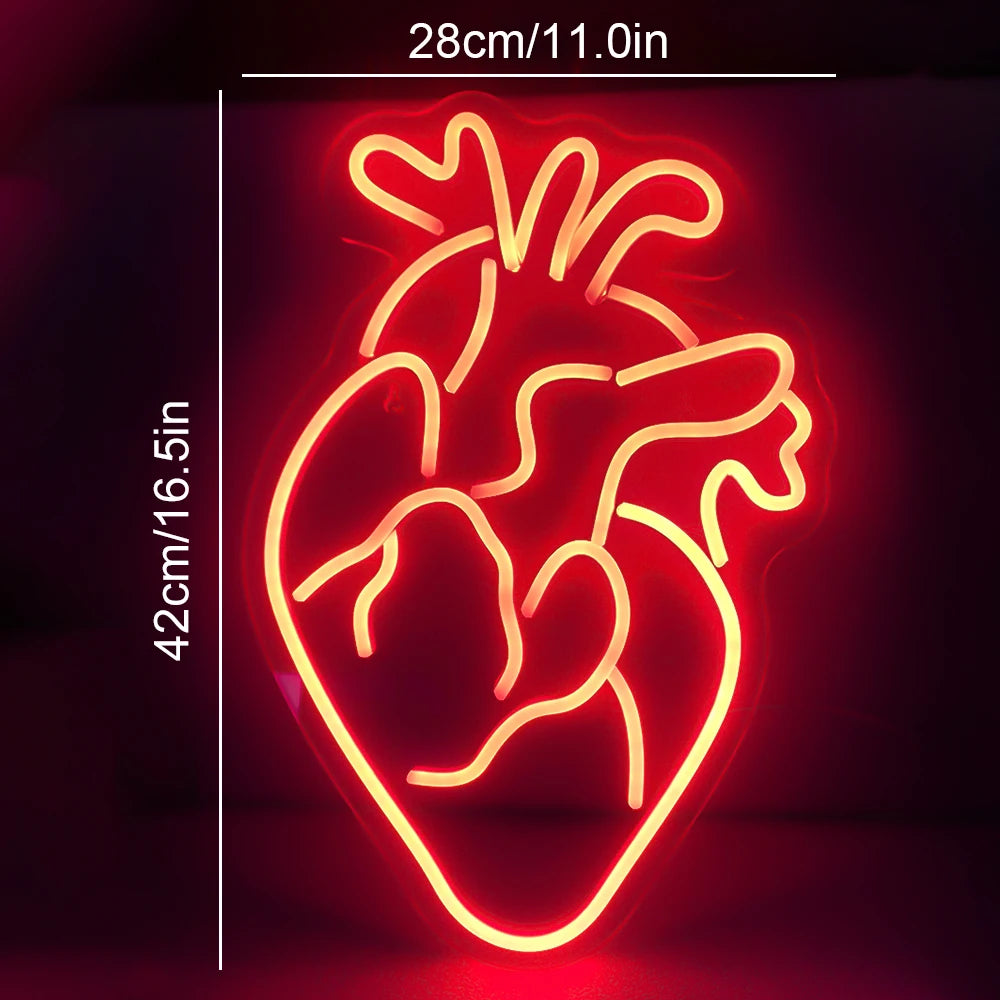 Heart 5V Mini USB LED Neon Sign - Budget Friendly