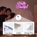 Hello Beautiful – Kaunokirjoitustyyli – LED-neonvalomainos (5 V USB)