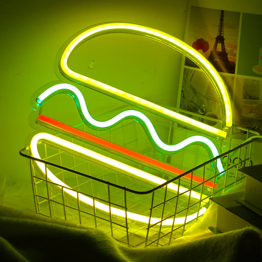 Hamburger 5V Mini USB LED Neon Sign - Budget Friendly