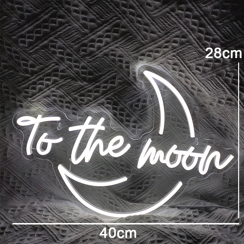 To The Moon 5V Mini USB LED Neon Sign - Budget Friendly