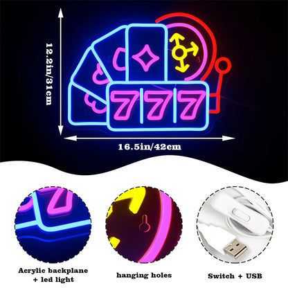 Luck 777 5V Mini USB LED Neon Sign - Budget Friendly