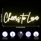 Cheers to Love 5V USB LED Neon Sign - Budget Friendly