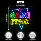 GAME START – Triangel och liten romb – LED-neonskylt (5 V USB)