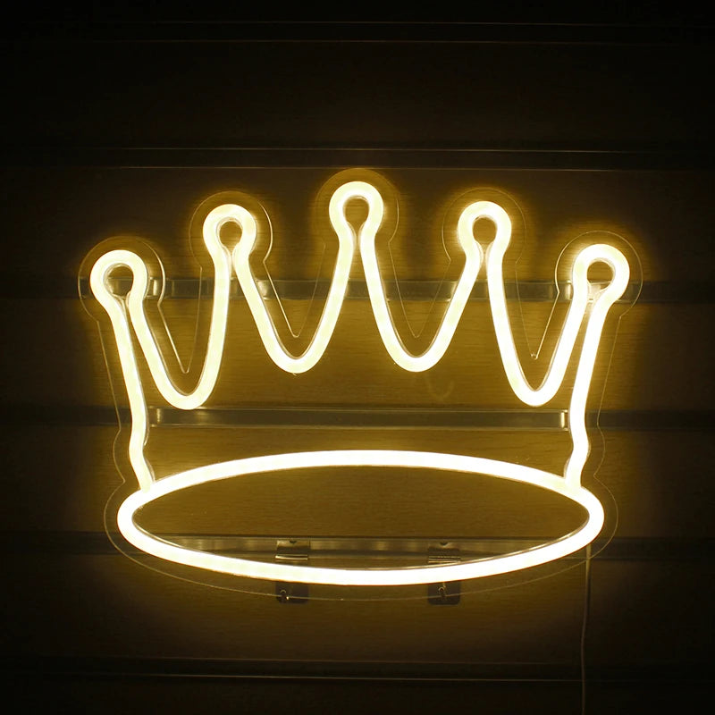 Crown Shaped 5V Mini USB LED Neon Sign - Budget Friendly