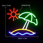 Beach Sun – LED-neonkyltti (5 V USB)