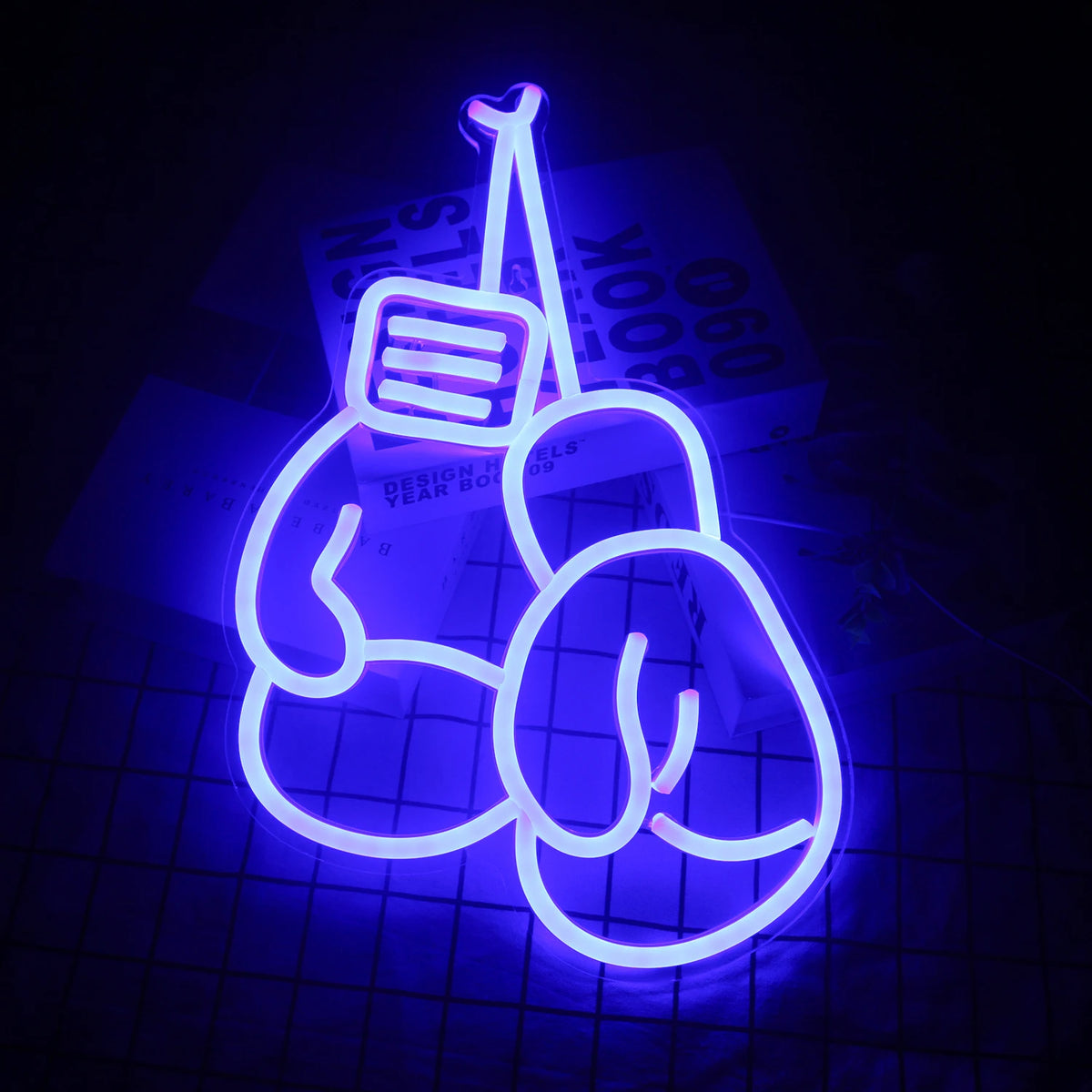 Nyrkkeilyhanskat – LED-neonkyltti (5 V USB)