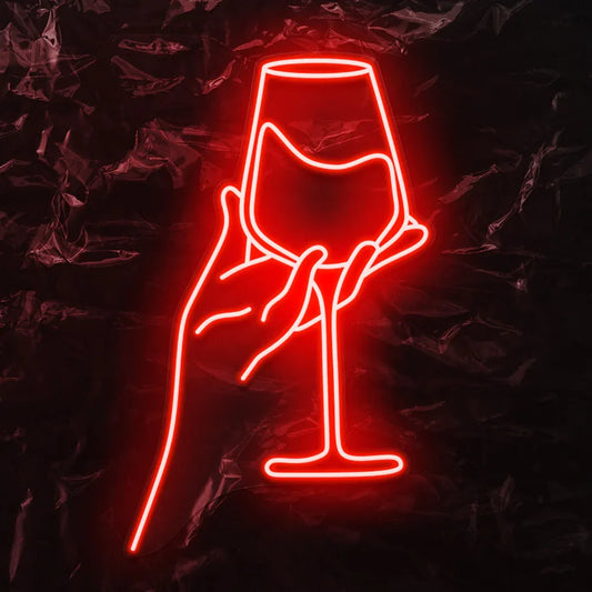 Red Wine Glass 5V Mini USB LED Neon Sign - Budget Friendly