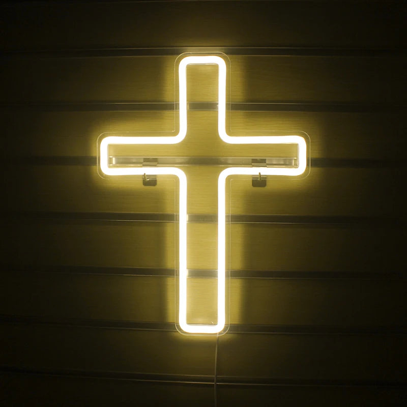 Cross 5V Mini USB LED Neon Sign - Budget Friendly