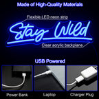 Stay Wild – LED-neonkyltti (5 V USB)