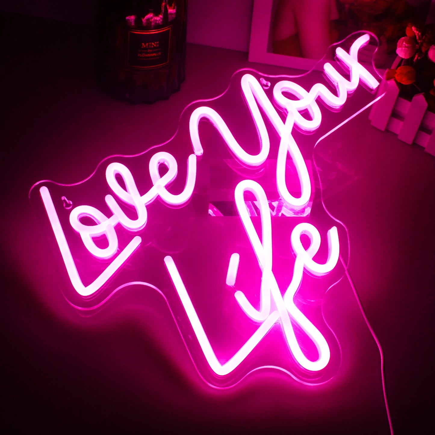 Love Your Life 5V Mini USB LED Neon Sign - Budget Friendly