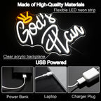 God's Plan Letter – LED-neonskylt (5 V USB)